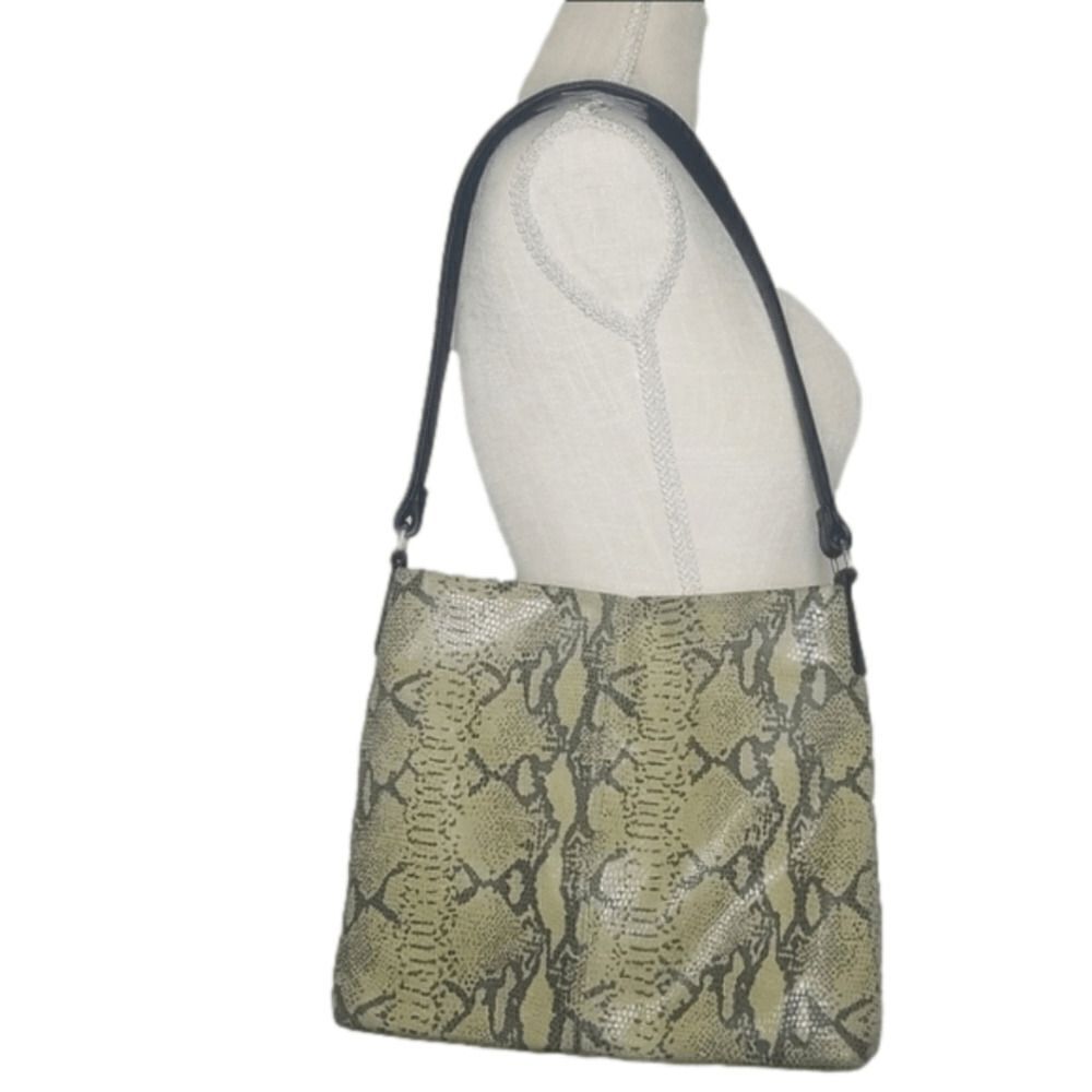 Maxx New York Croco Embossed Leather Shoulder